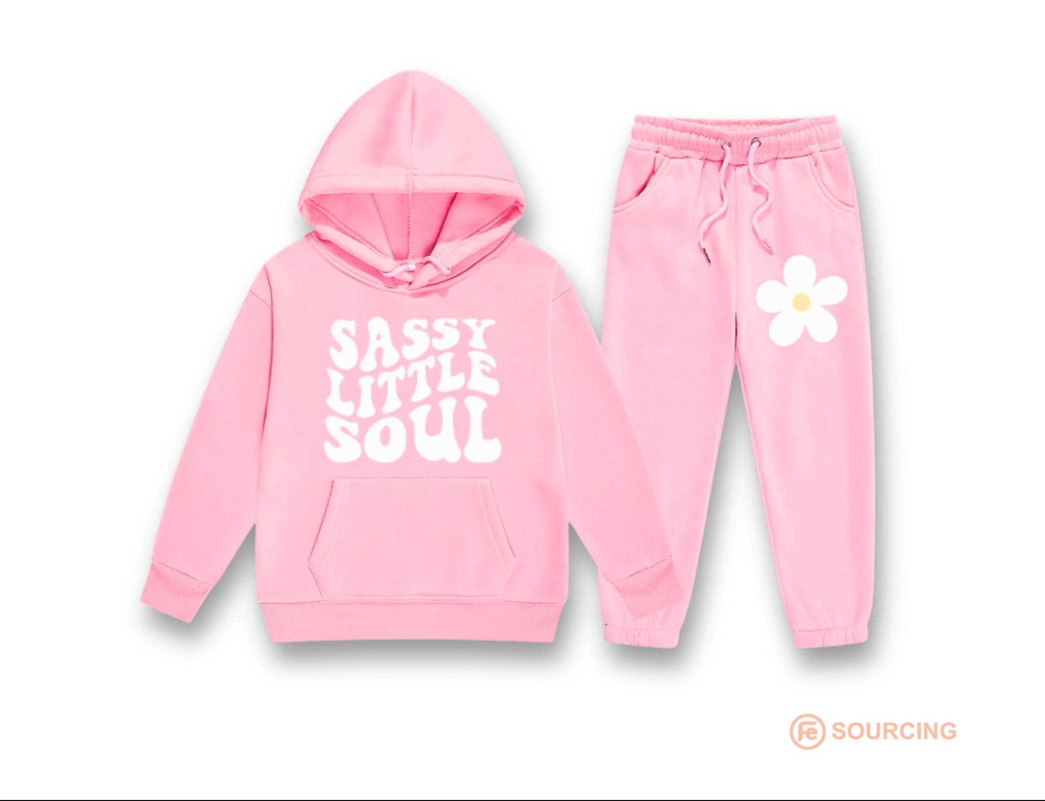 Printed Pullover Hoodie & Sweatpants Set